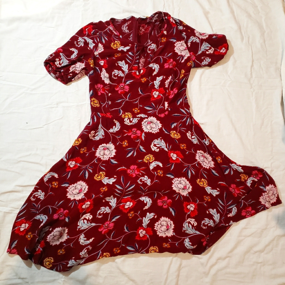 maroon vintage inspired dress